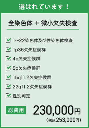 選ばれています!全染色体+微小欠失検査